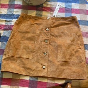Willow and Clay front button suede skirt